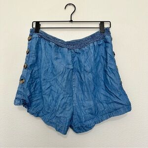High Waist Blue Denim Shorts
